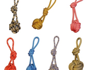Dog toy made from upcycled climbing rope