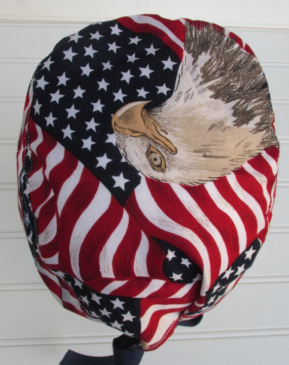 American Flag American Eagle Scrub Hat Red White and Blue Etsy