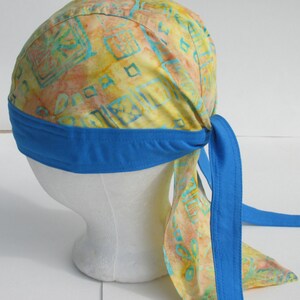 Upcycled Mens Cotton Scrub Hat: Handmade Chemo Cap