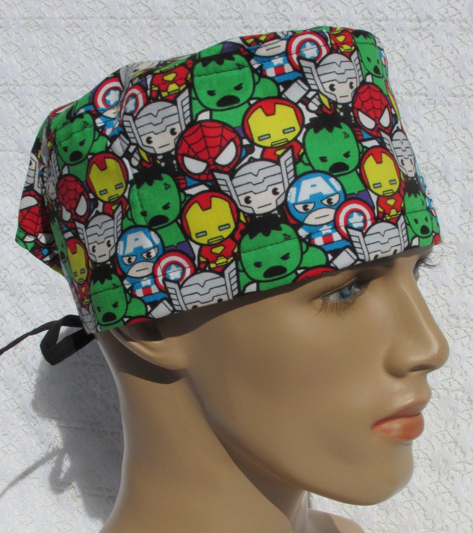 Marvel scrub hat mens scrub hat chemo hat cancer hat with a Etsy