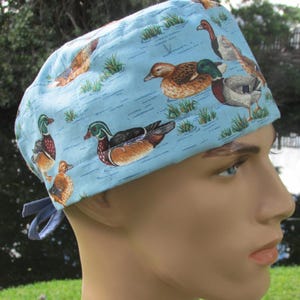 Mallard Duck Scrub Cap: Handmade Cotton Chemo Hat