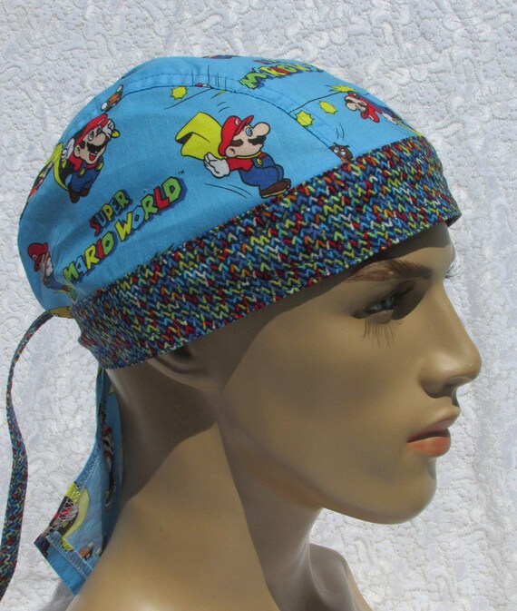 Comic Character Skull Cap Doo Rag Chemo Hair Loss Hat With a Cotton Terry Cloth Sweat Band. Hand Made in the United States of America. Etsy