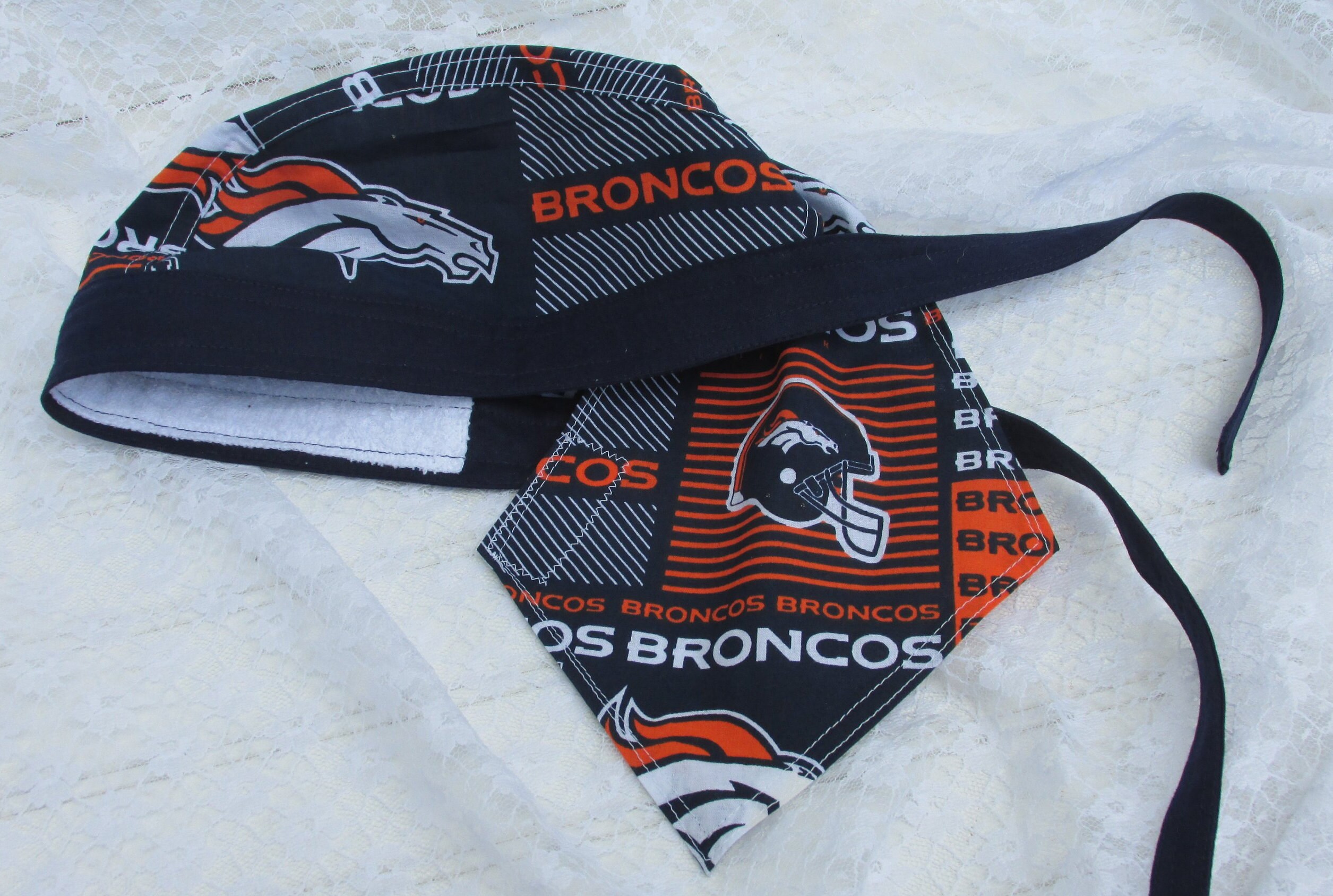 Denver Broncos Skull Cap Doo Rag Chemo 
