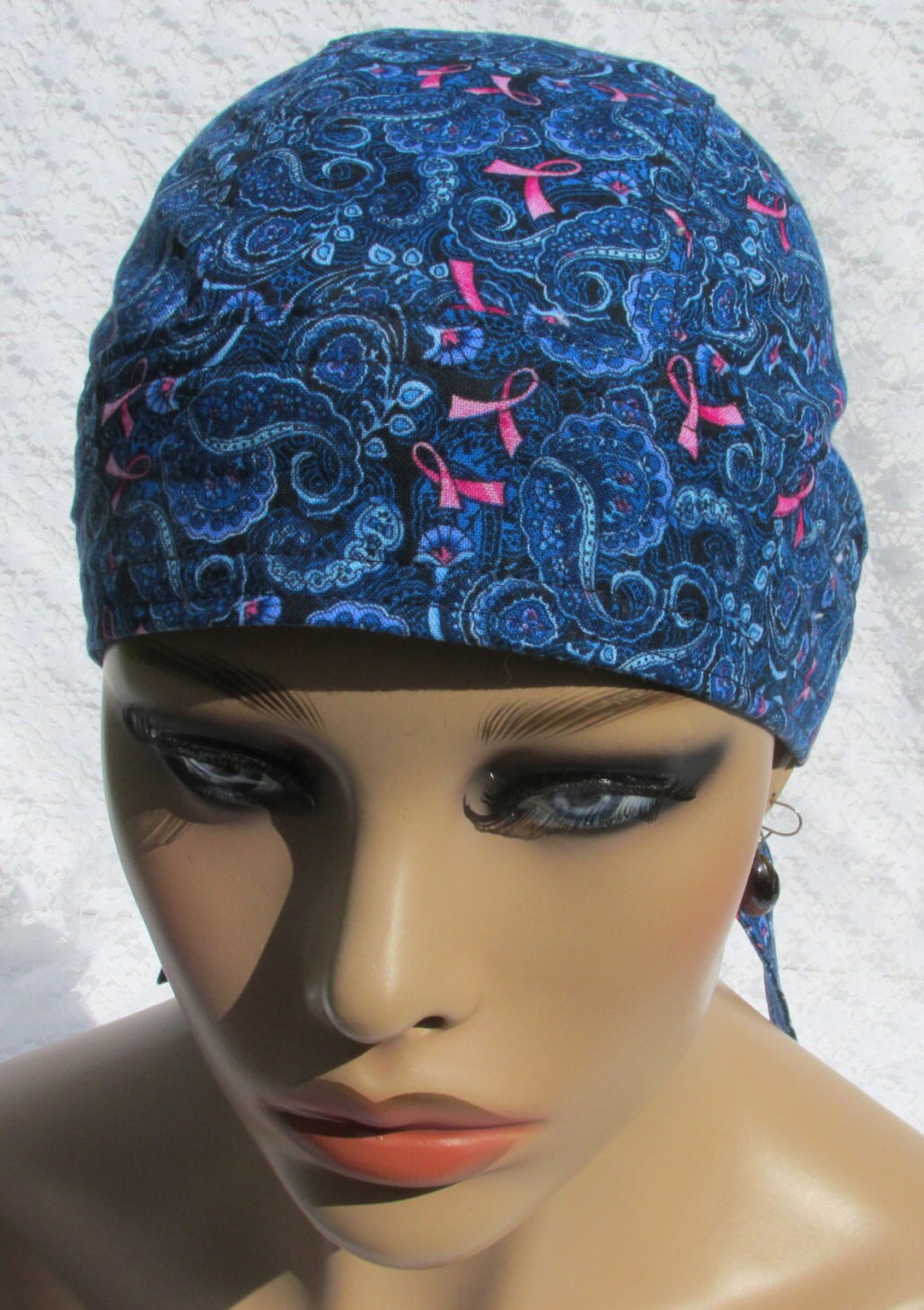 Womens chemo hat skull cap doo rag cancer hat chef hat Etsy