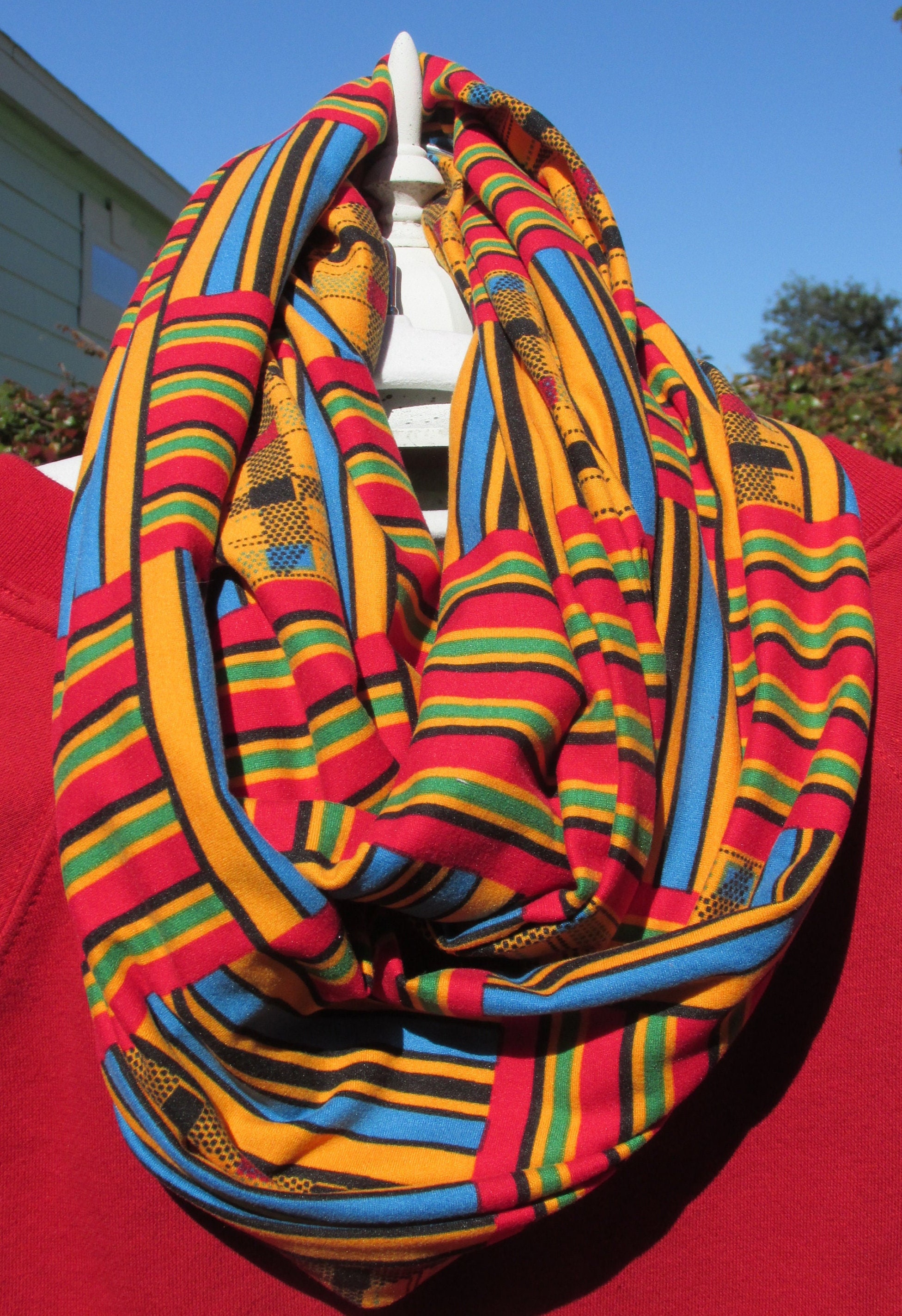 African Print Kente Infinity Handmade in the United States