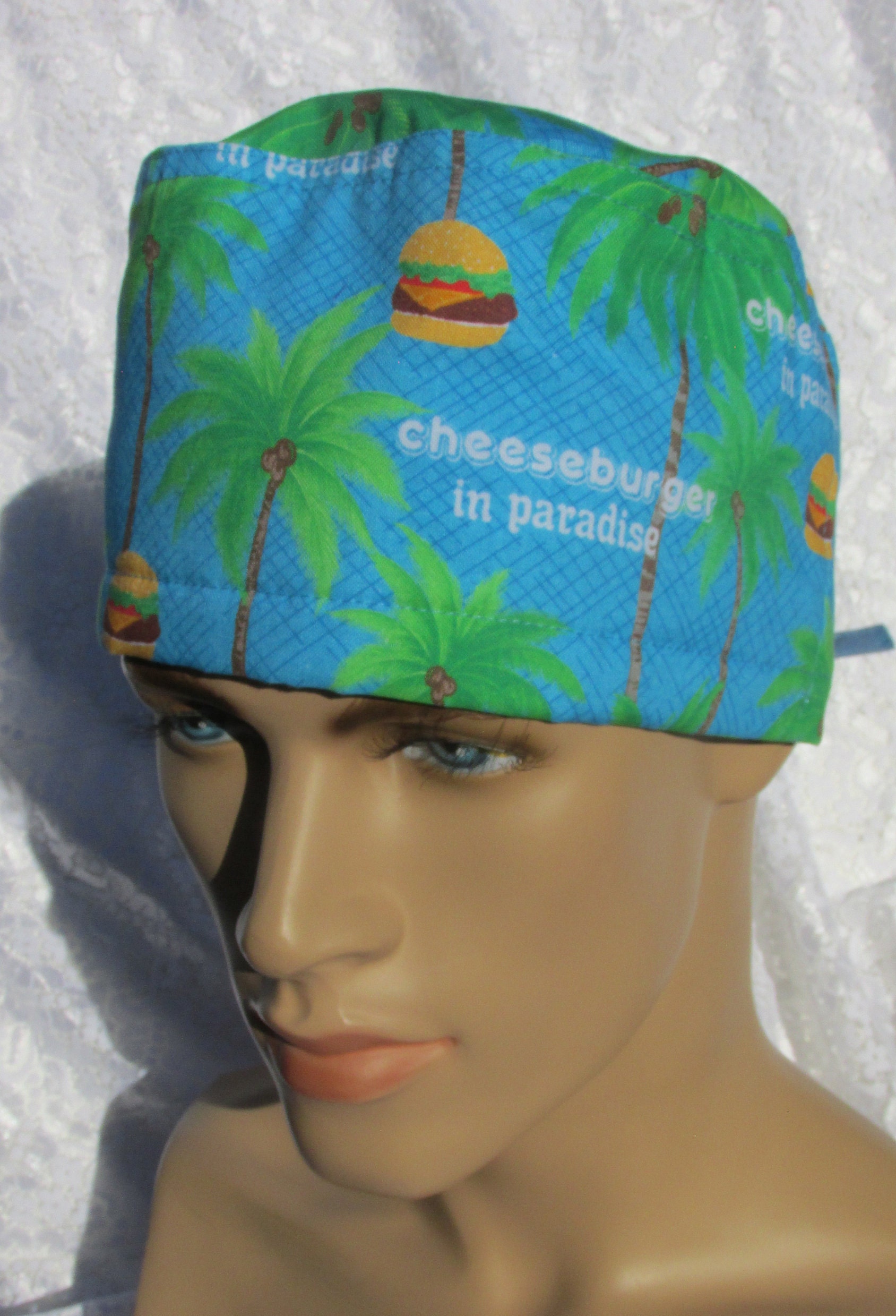 Cheese burger in paradise scrub hat chemo hat chef's hat Etsy