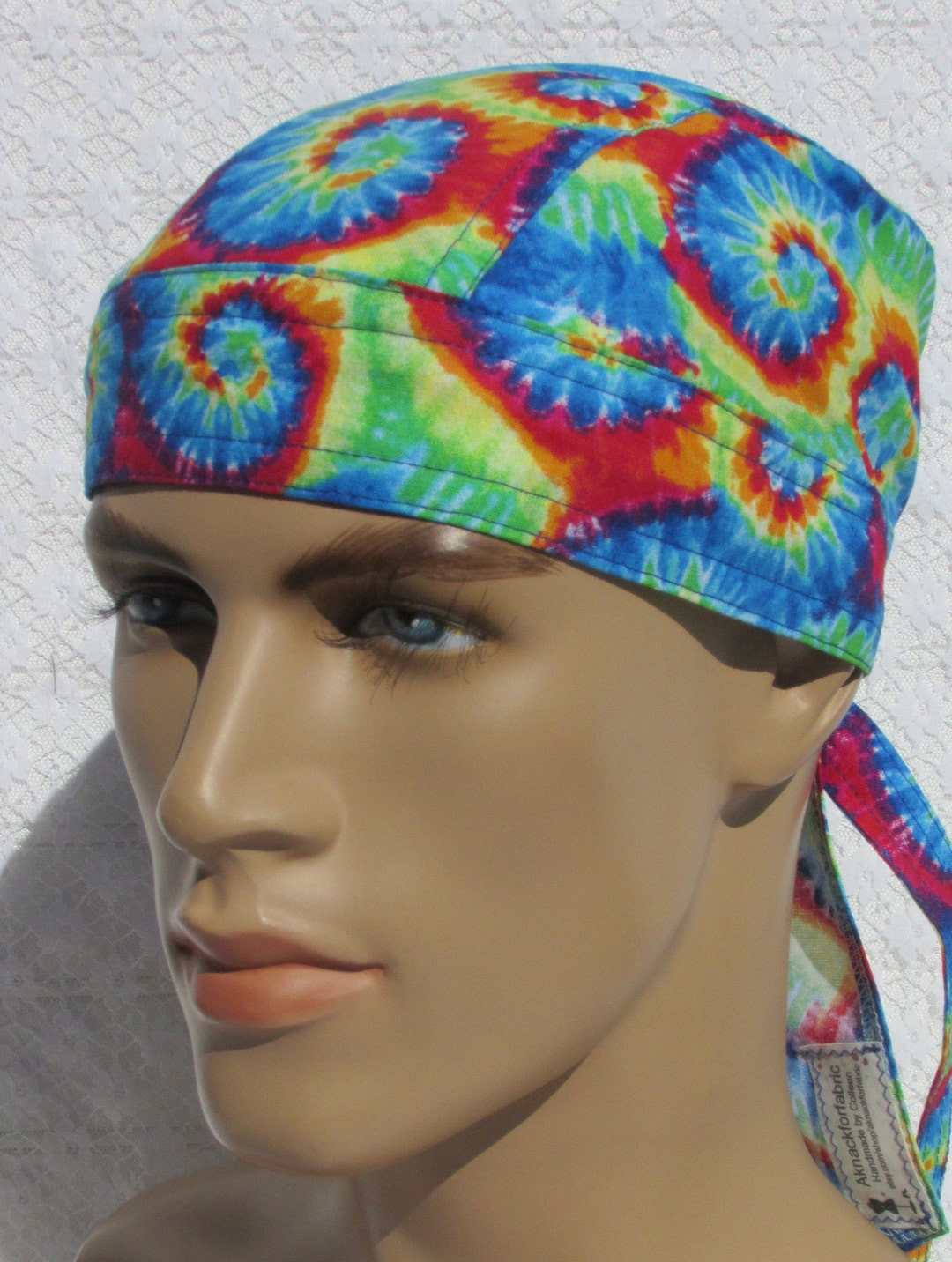 Tie Dye Skull Cap, Doo Rag, Cancer Hair Loss Hat, Chef's Hat With a ...