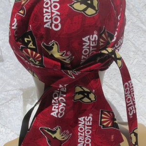 Football scrub cap, chemo hair loss hat, chef hat.  Handmade in America.