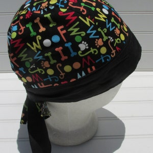 Dog scrub cap, chemo hair loss hat, banana.  Handmade in America.