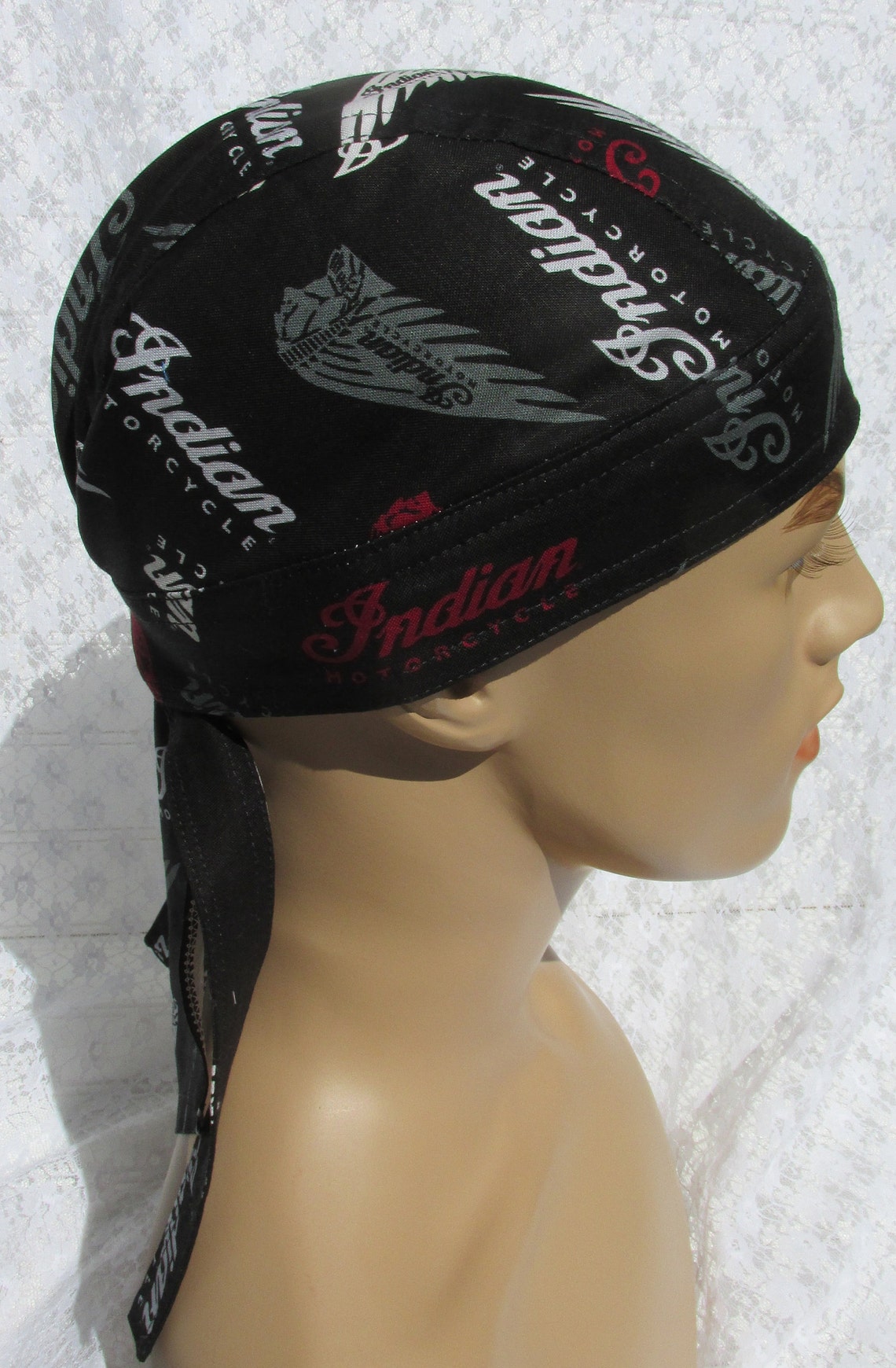 Indian Motorcycle Skull Cap Doo Rag Chemo Hat With a Cotton Etsy