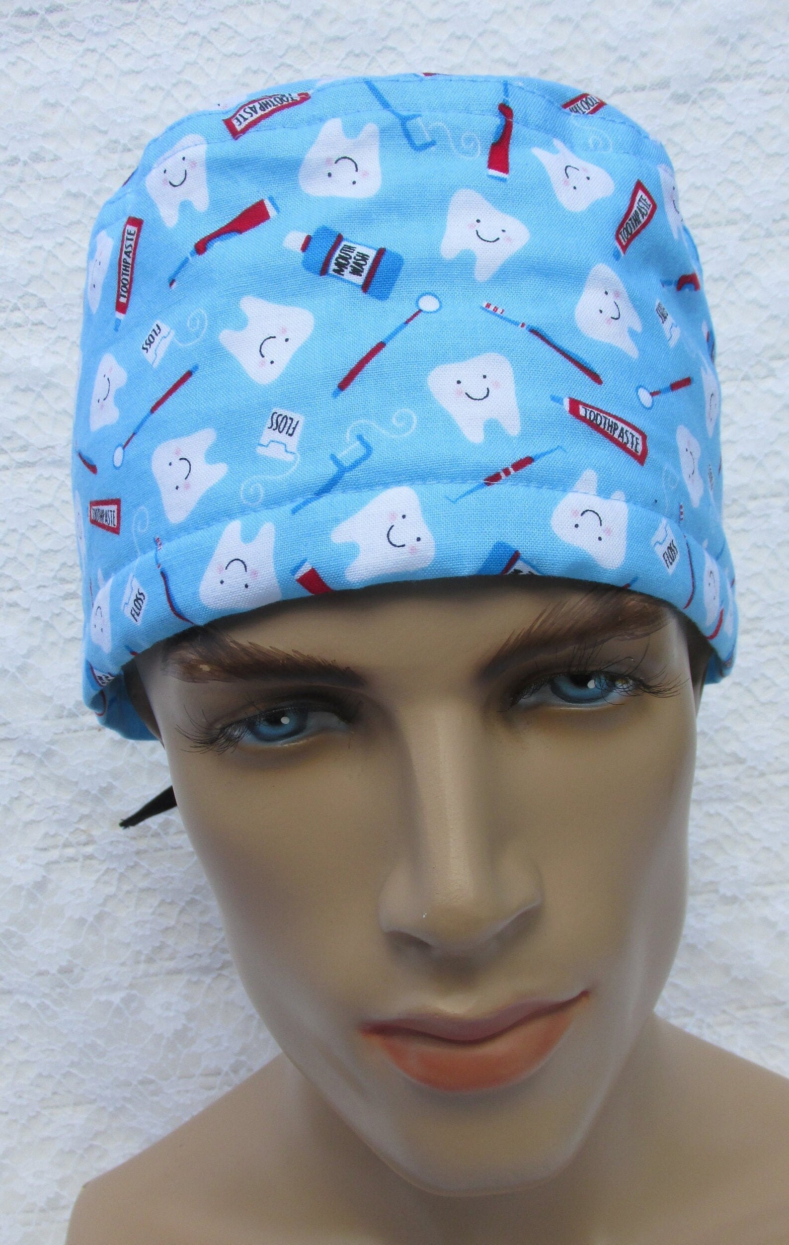 Dentist Scrub Hat With a Cotton Terry Cloth Sweat Band. Hand Etsy