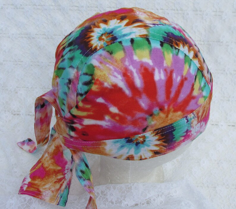 Orangish Doo Rag Skull cap Tye Dye