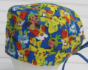 Handmade anime scrub cap cancer hair loss hat chef hat with sweatband.