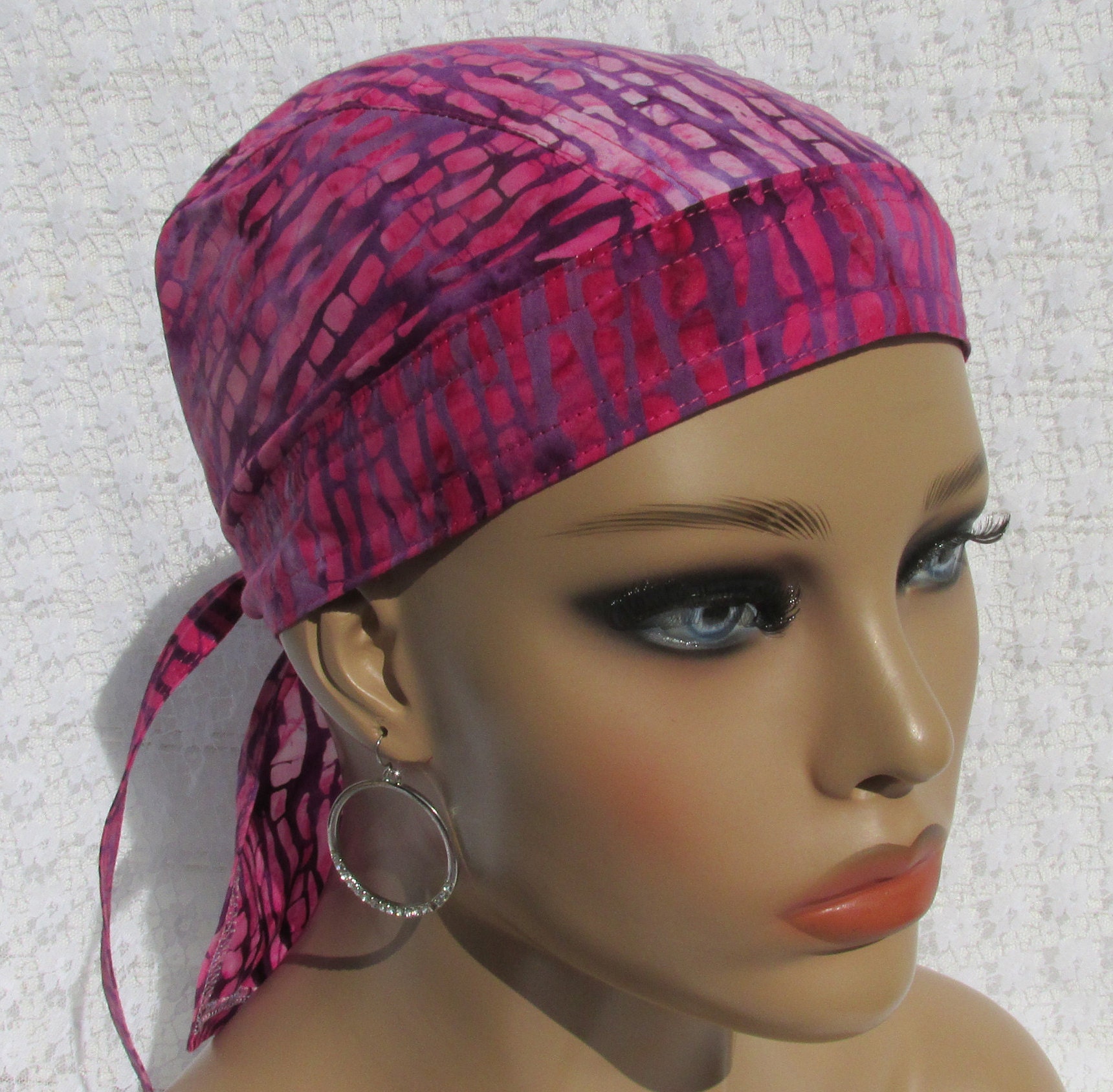 Women's Skull Cap Pink Skull Cap Doo Rag Chemo Hat Etsy UK