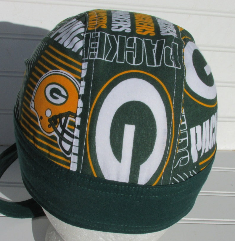 Green Bay Packers skull cap doo rag chemo hat scrub hat | Etsy