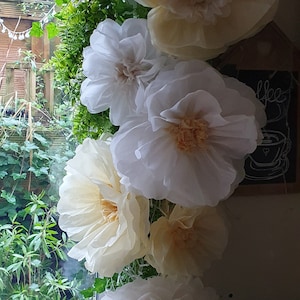 Decorazioni con fiori di carta, carta velina, fondale floreale, decorazioni per la camera da letto delle bambine, feste di compleanno, matrimoni, baby shower, feste in giardino,