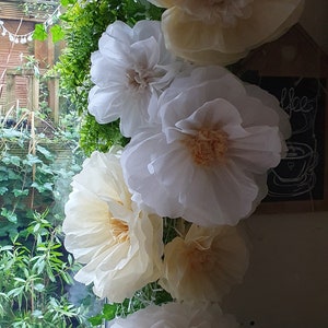 Sfondo da parete con fiori per matrimonio, pon pon di carta velina, festa, compleanno, asilo nido, decorazioni per la festa della mamma con fiori appesi per baby shower