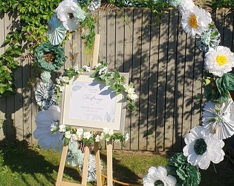 Flores de papel para fiestas de bodas, telón de fondo de cumpleaños, decoración de ventanas, decoraciones de pared para lugares de bodas