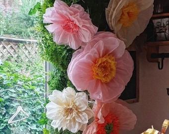 結婚式の紙の花、ティッシュペーパーの装飾、花の壁の背景、女の子の誕生日パーティー、ベビーシャワー、ガーデンパーティー、春の装飾