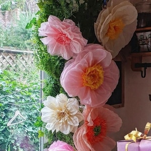 decorazioni di carta velina con fiori di carta per matrimonio, fondale floreale per pareti, festa di compleanno per bambine, baby shower, festa in giardino, decorazioni primaverili