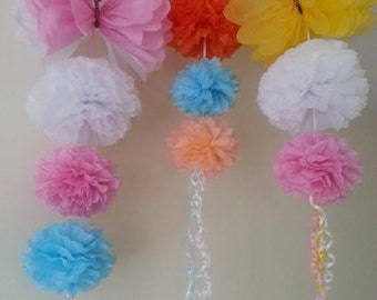 Party Wedding Hanging Ceiling Decorations Tissue Paper Pom