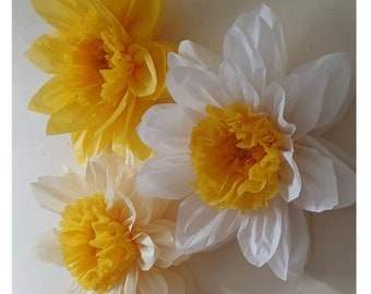 Easter 14inch paper flower daffodils wall backdrop party wedding birthday baby shower spring shop window decorations