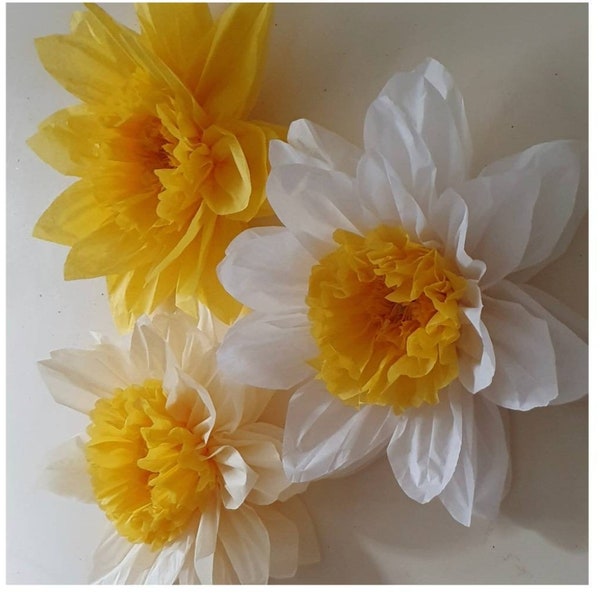 Easter 14inch paper flower daffodils wall backdrop party wedding birthday baby shower spring shop window decorations