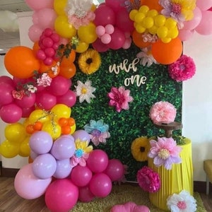 Paper flowers, birthday, backdrop, birthday party babyshower, garden party decor  large wall flower decorations