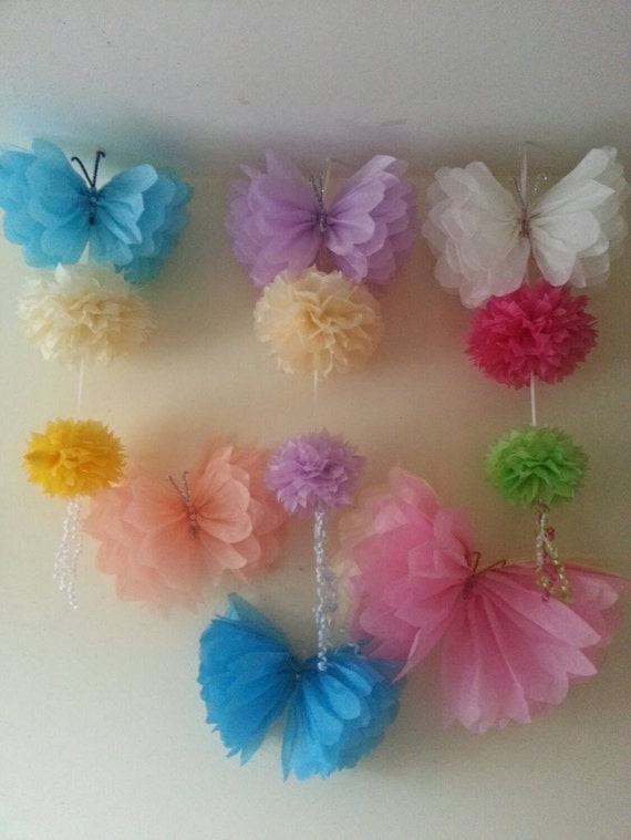 Free Shipping 6 Hanging Ceiling Wall Tissue Paper Pom Etsy