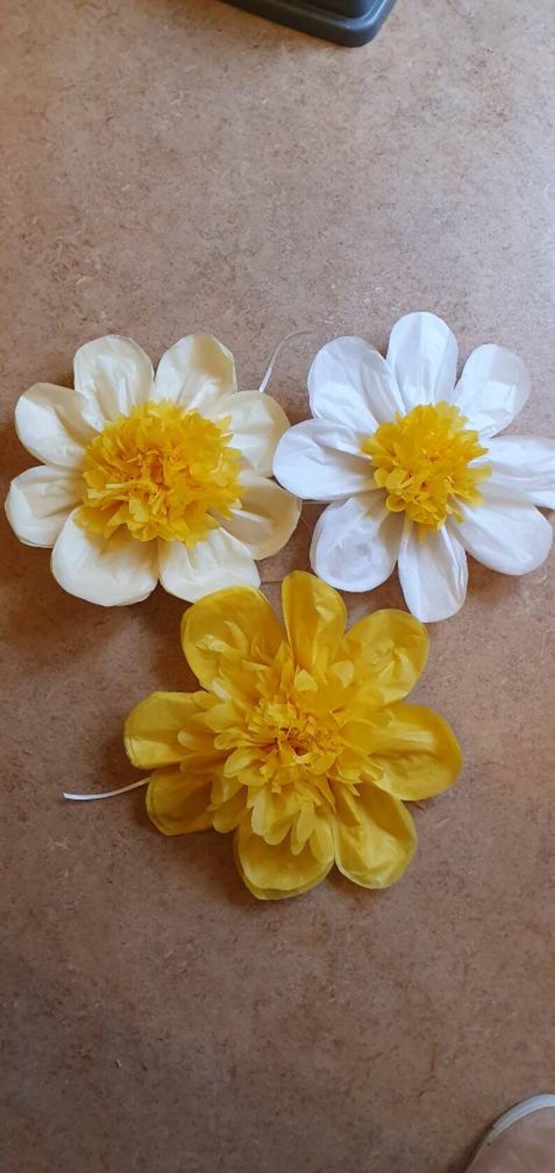 3 x 14 inch tissue paper flowers daffodils party wedding Etsy