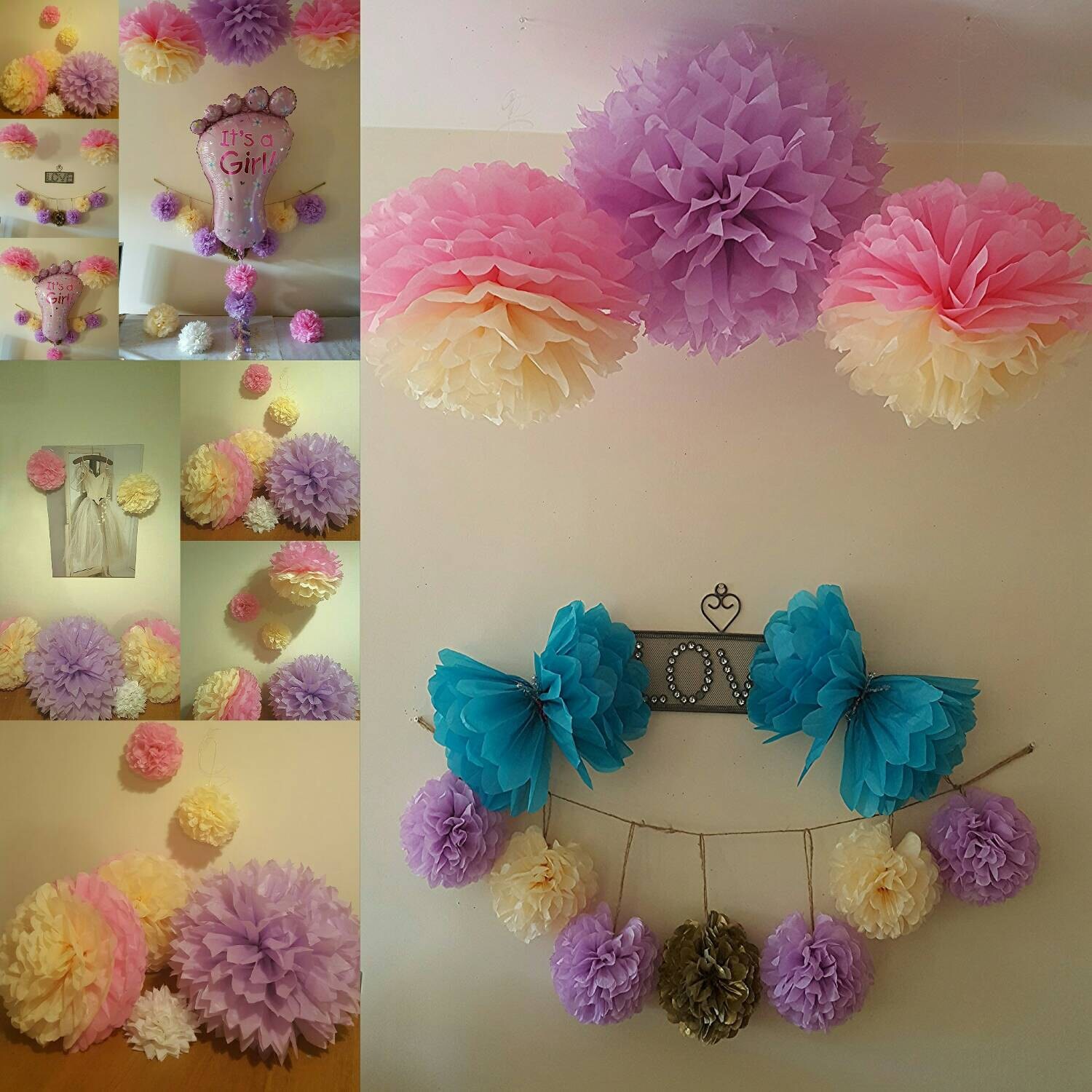 Single Hanging Ceiling Wall Tissue Paper Pom Pom Etsy