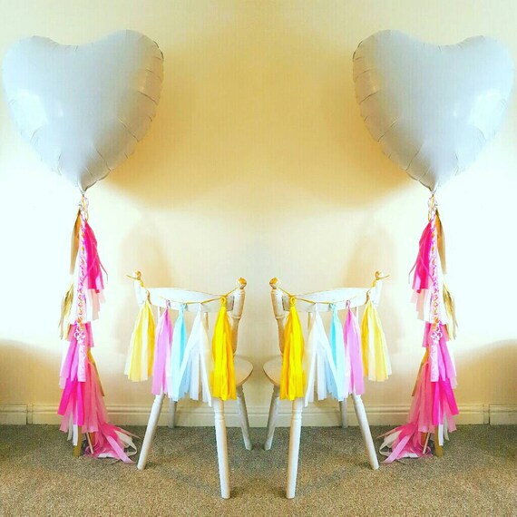 Balloon Weights Tassel Tail On Ribbon Tassel Garland Birthday Etsy