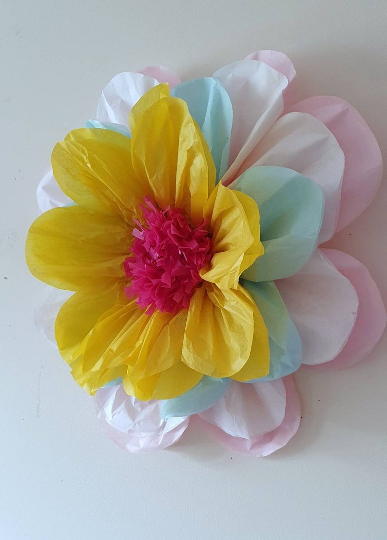 2 X Flower Tissue Paper Flowers Party Wedding Birthday Baby Etsy
