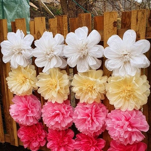 16 fiori parete fiori parete fondale matrimonio festa del tè vetrina negozio eventi oggetti di scena fiori di carta velina fondale decorazioni murali