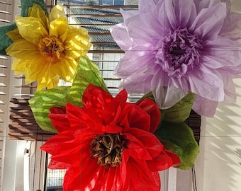 WEDDING PAPER FLOWERS wall backdrop wreath tissue paper flowers Christmas party birthday bedroom  nursery decorations bouquet single flowers