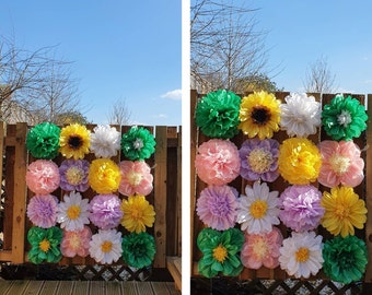 16 Tissue Paper Flower Wall Backdrop Decor Photo Backdrop Wall -  em  2023