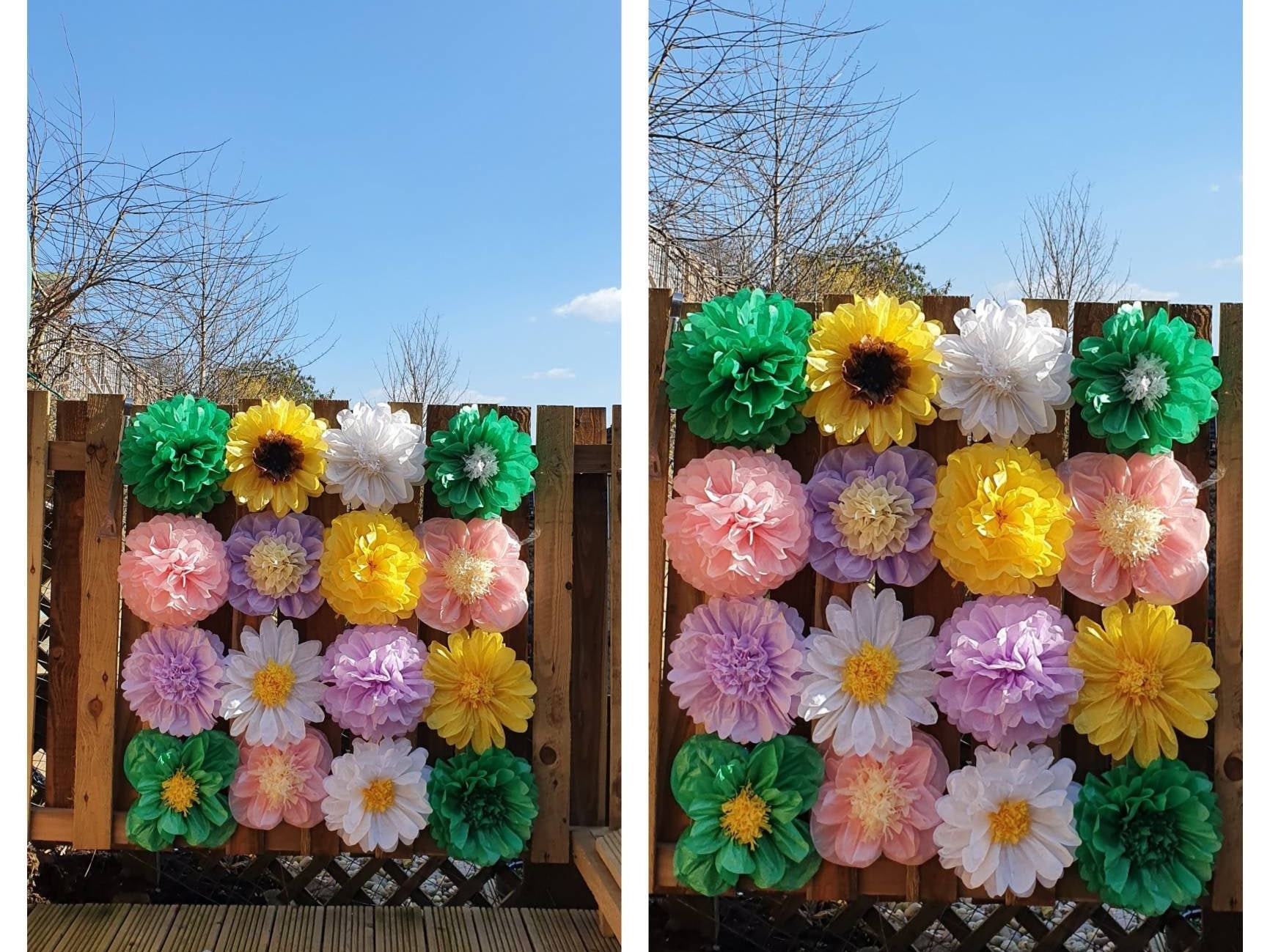 16 Tissue Paper Flower Wall Backdrop Decor Photo Backdrop Wall Etsy UK