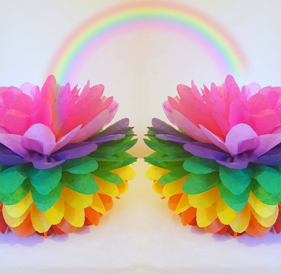 DIY Rainbow Party Decorations Made from Paper