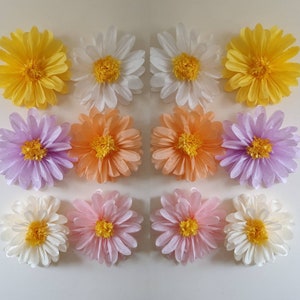 Sfondo da parete con fiori di carta, margherita, festa di matrimonio primaverile, baby shower, vetrina, servizio fotografico per bambini, decorazioni per vetrine di buon compleanno