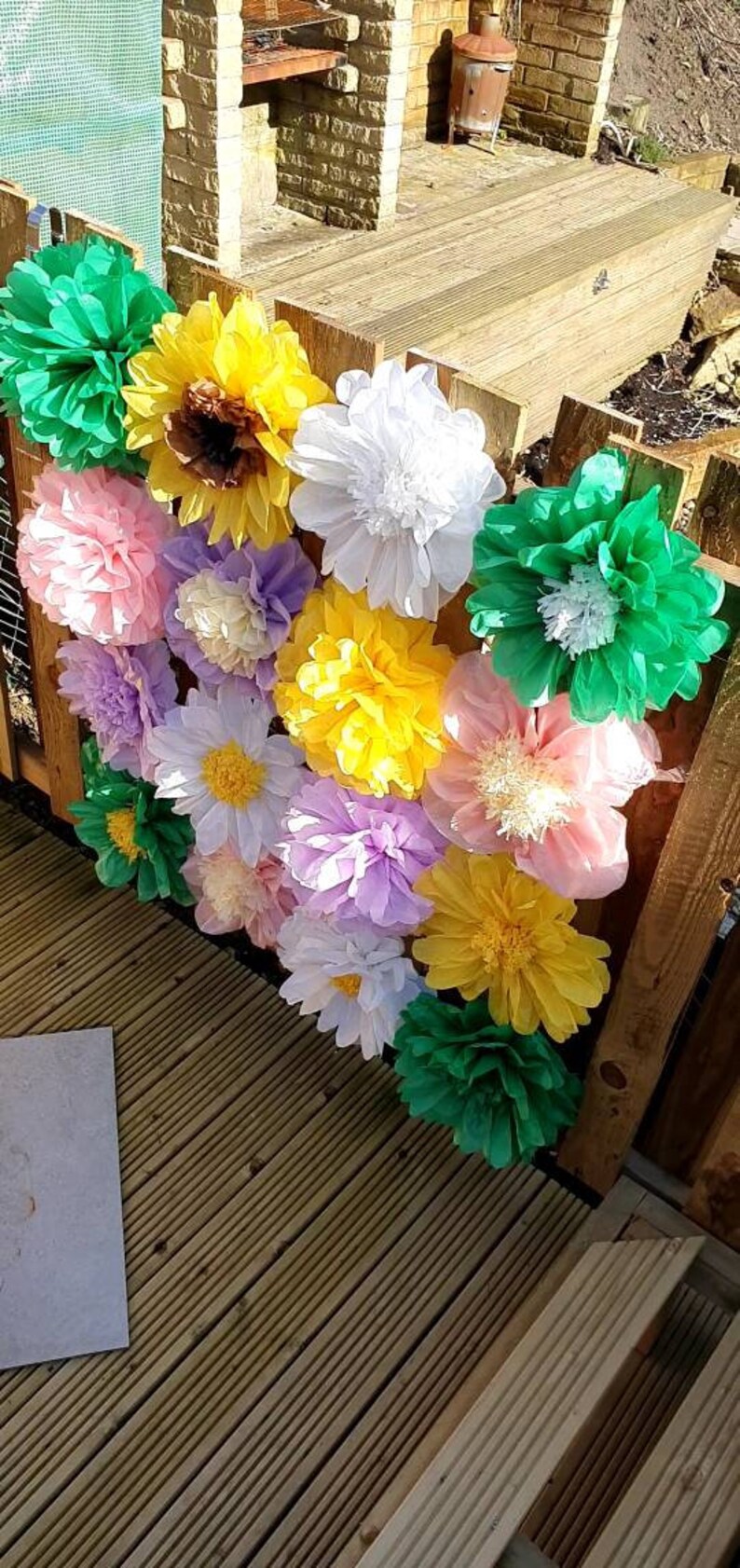 16 Tissue Paper Flower Wall Backdrop Decor Photo Backdrop Wall Etsy