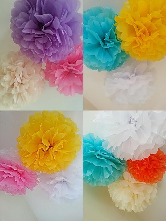 Wedding Party Baby Shower Decorations 5 Tissue Paper Pom Poms Etsy UK