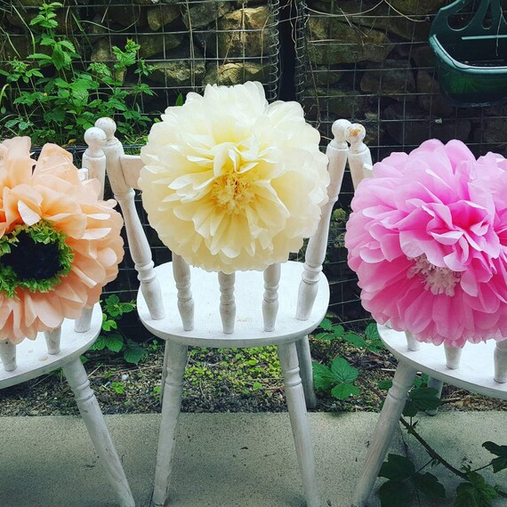 2 X Chair Tissue Paper Flowers Girls Birthday Party Etsy