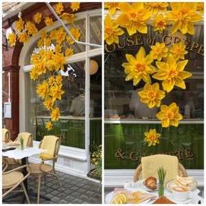 Paper flower daffodils, daises ,sunflowers decorations flower wall party backdrop wedding birthday ,spring shop window decorations