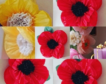 poppy decorations tissue paper poppies flowers . shop window wizard of oz decorations  flowers weddings decorations  wall backdrop