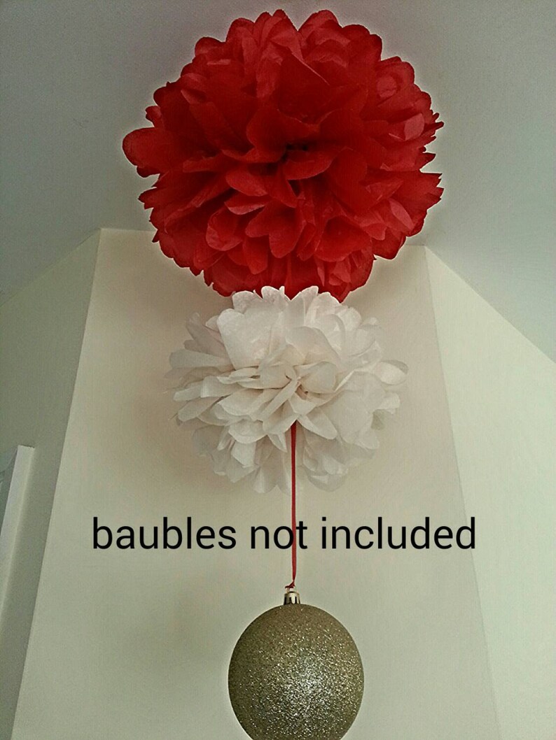Tissue paper pom poms Christmas party garland decorations Etsy