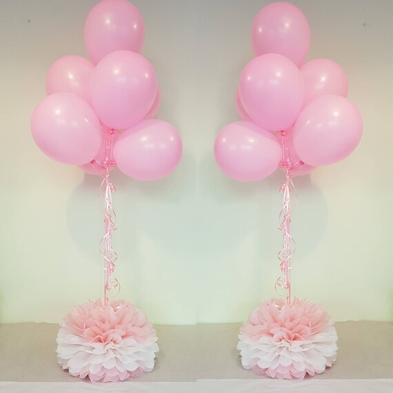 Pink White Balloon Weights Girls Birthday Party Decorations Etsy