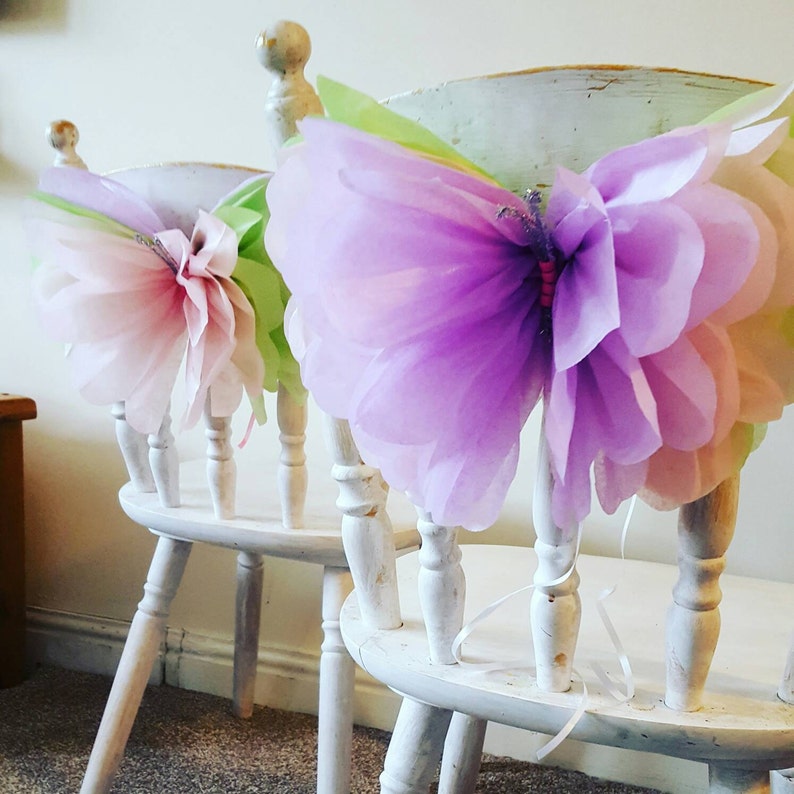 Wedding party chair decorations 14inch butterfly chair ties Etsy