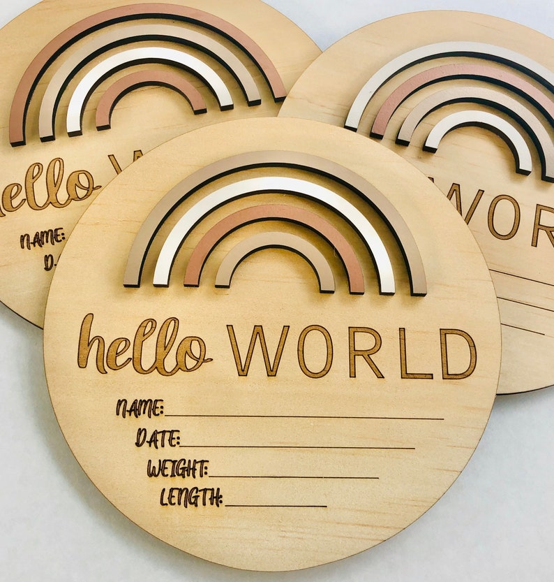 Download Baby Birth Announcement Sign SVG Wooden Sign Hello World ...