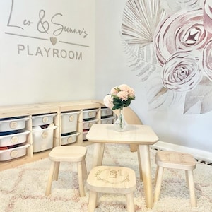 Personalised Playroom Sign – Wooden Wall Script Art, Custom Kids Room ...