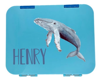 Personalised Lunch Boxes - Bento Box - Custom Name - Whale